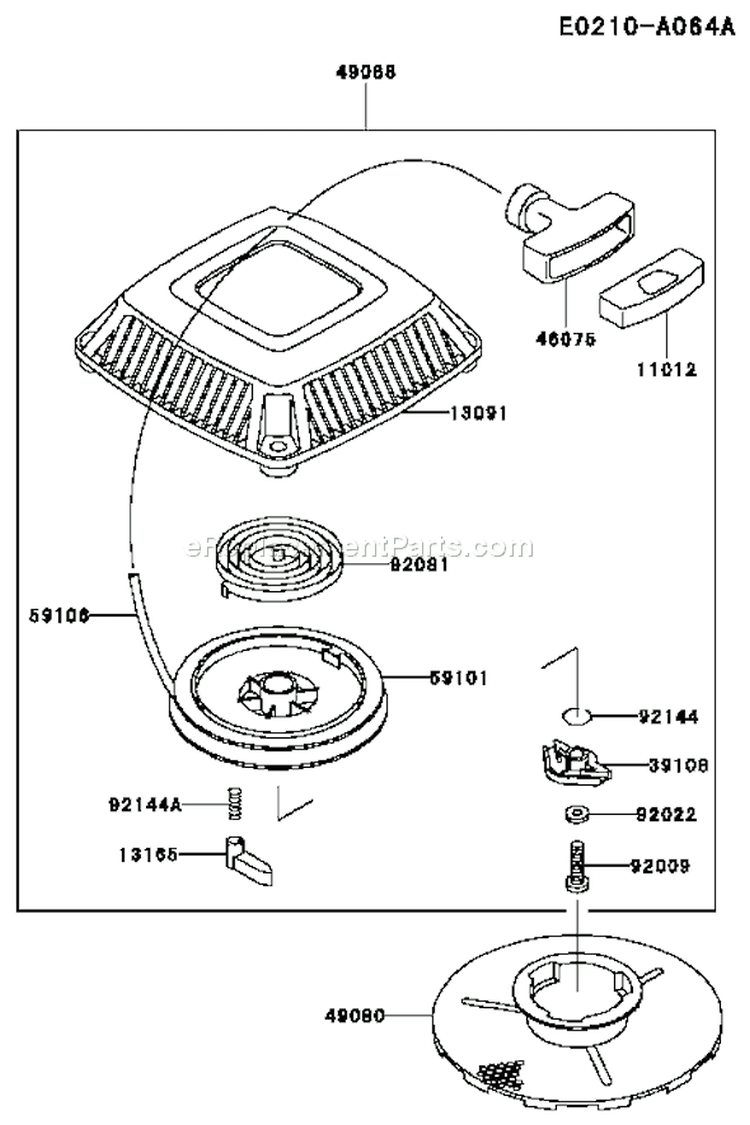 Page L Diagram and Parts List for FC150V ES15 Kawasaki Engine