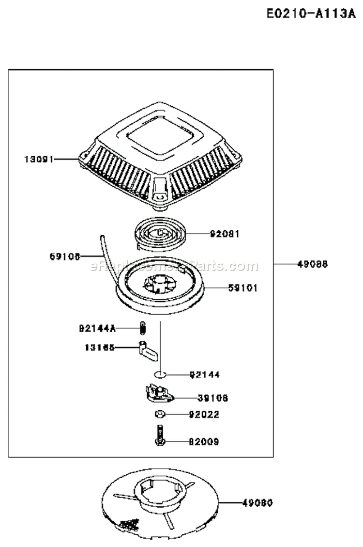 Page L Diagram and Parts List for FC150V ES17 Kawasaki Engine