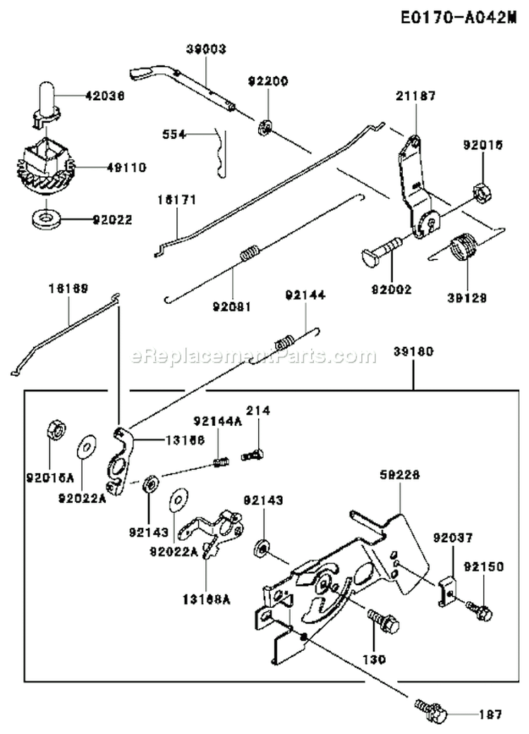 Page D Diagram and Parts List for FC150V ES17 Kawasaki Engine
