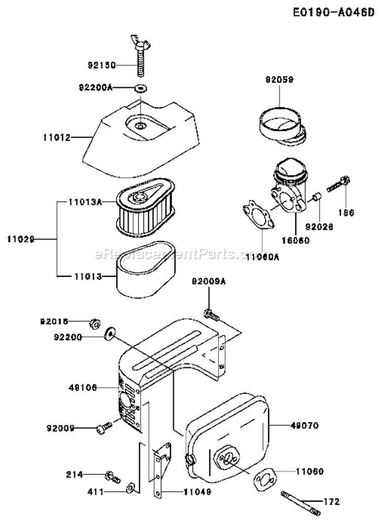 Page A Diagram and Parts List for FC150V ES15 Kawasaki Engine