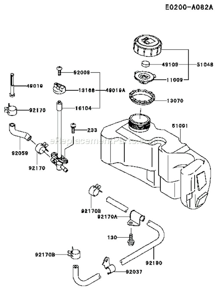 Page H Diagram and Parts List for FC150V ES29 Kawasaki Engine