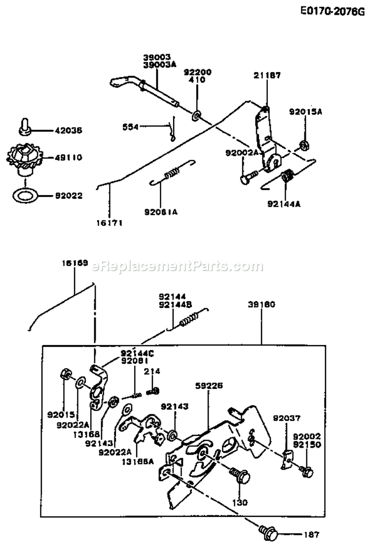Page C Diagram and Parts List for FC150V ES50 Kawasaki Engine