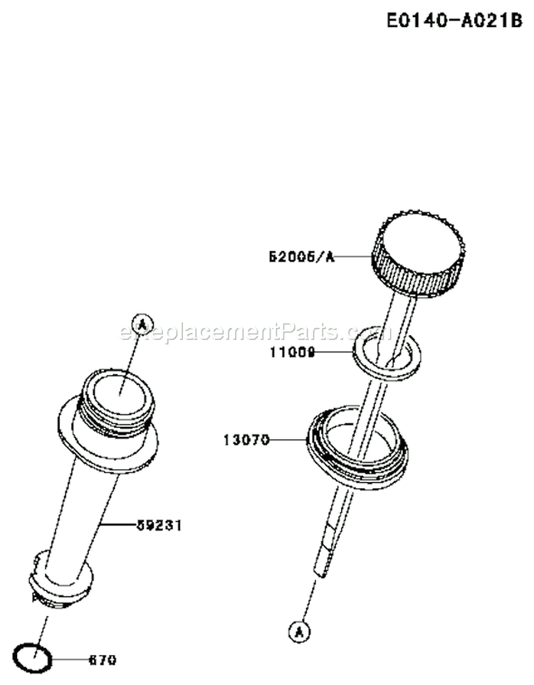 Page J Diagram and Parts List for FC150V ES58 Kawasaki Engine
