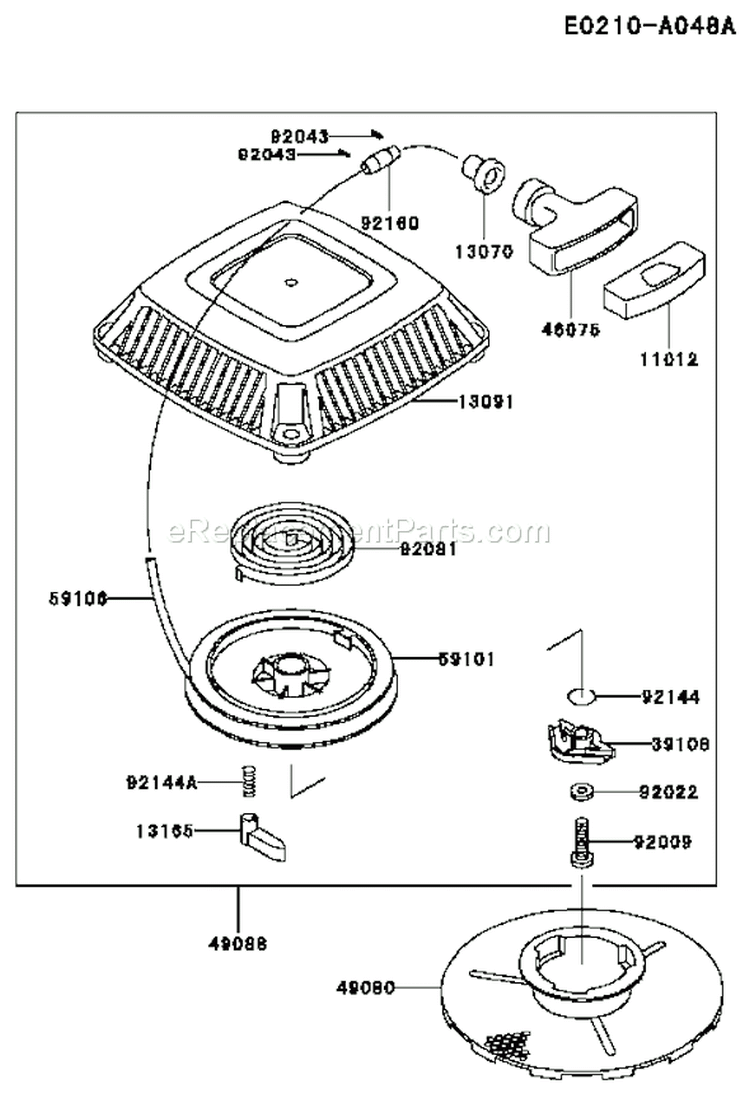 Page L Diagram and Parts List for FC150V ES58 Kawasaki Engine