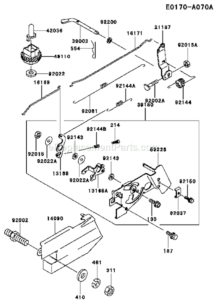 Page D Diagram and Parts List for FC150V ES58 Kawasaki Engine