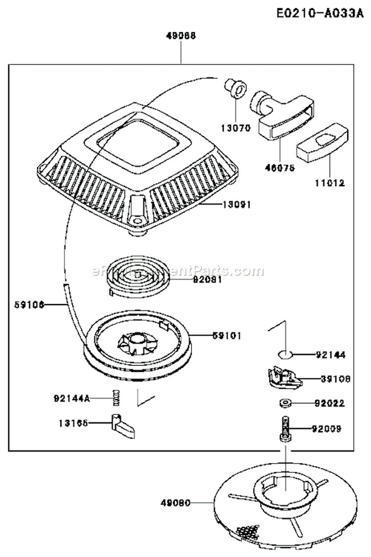 Page L Diagram and Parts List for FC150V ES14 Kawasaki Engine