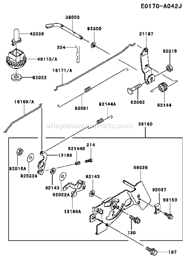 Page D Diagram and Parts List for FC150V ES14 Kawasaki Engine