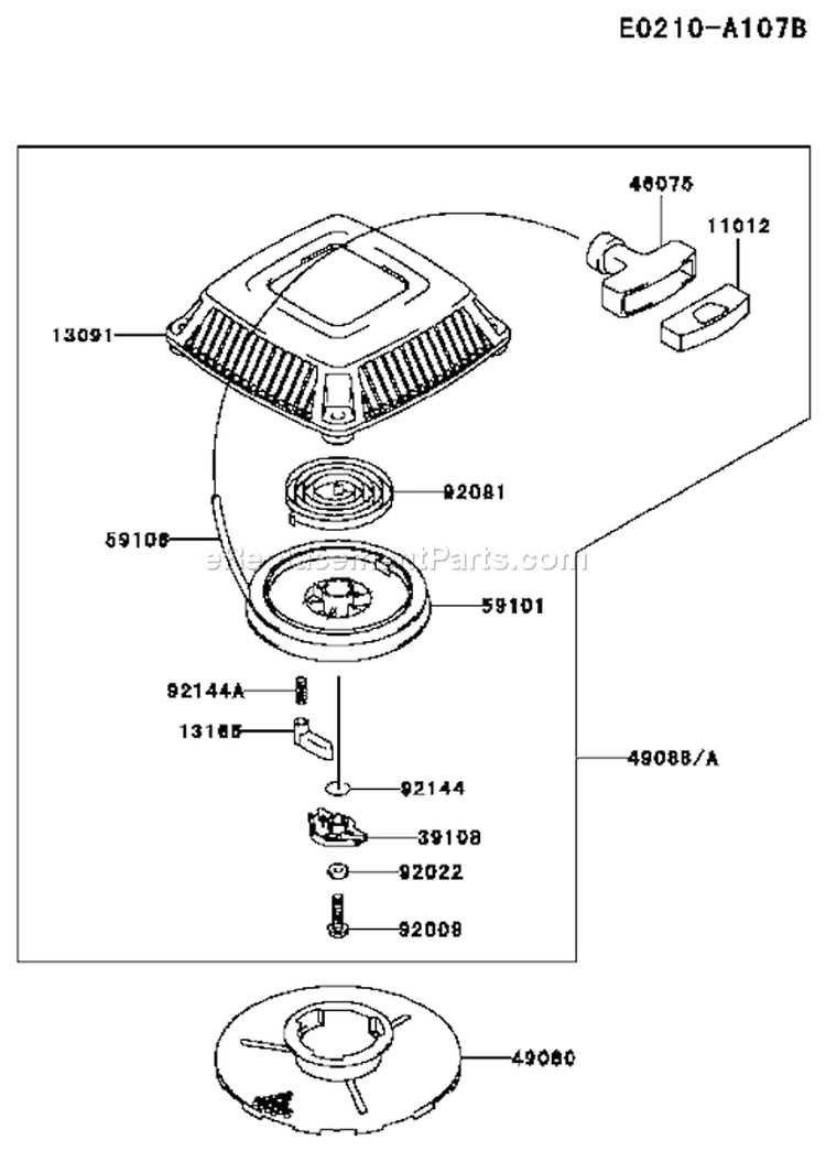 Page L Diagram and Parts List for FC150V FS21 Kawasaki Engine