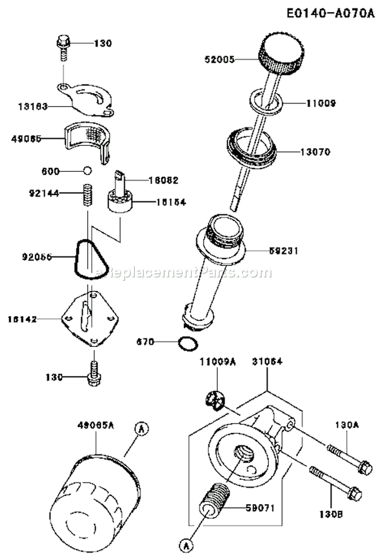 Page J Diagram and Parts List for FC150V FS29 Kawasaki Engine
