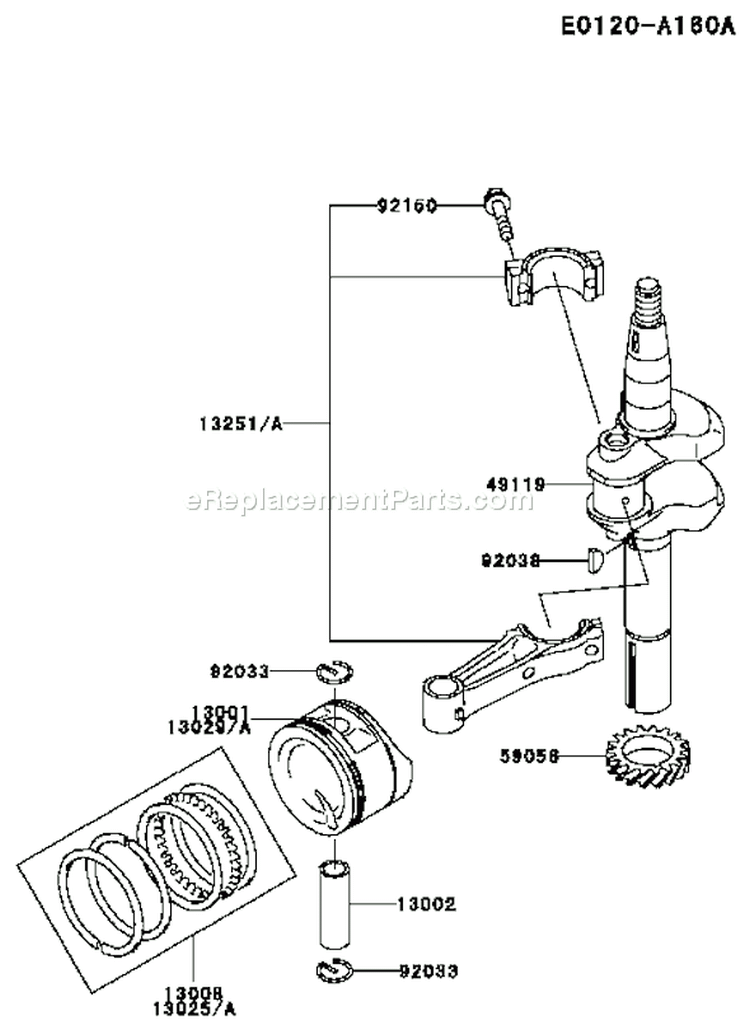 Page K Diagram and Parts List for FC150V FS29 Kawasaki Engine