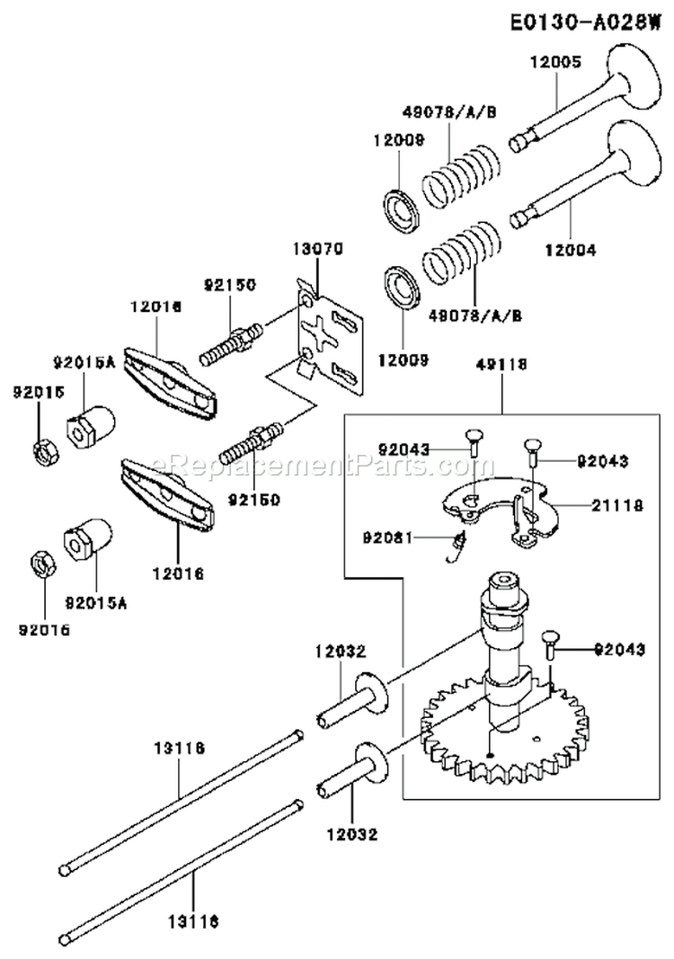 Page L Diagram and Parts List for FC150V ES31 Kawasaki Engine