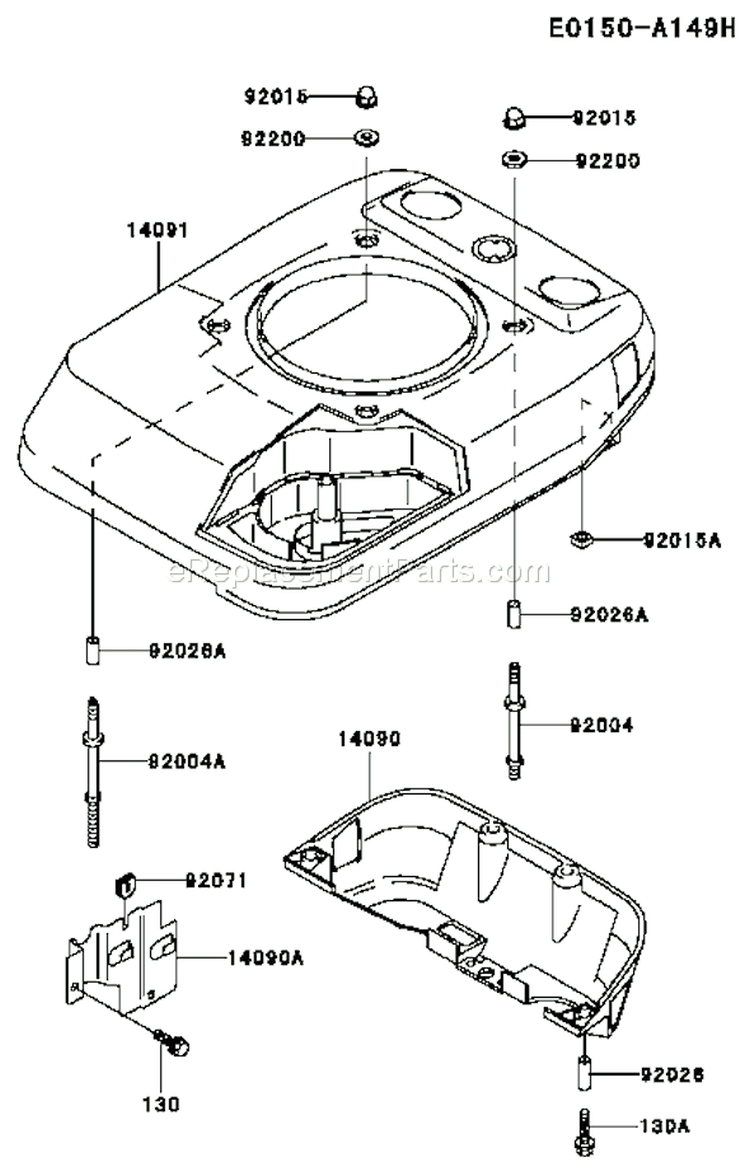 Page D Diagram and Parts List for FC150V ES31 Kawasaki Engine
