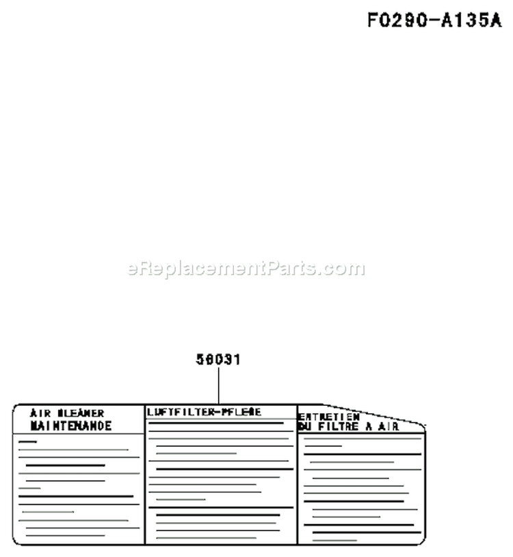 Page I Diagram and Parts List for FC150V FS58 Kawasaki Engine