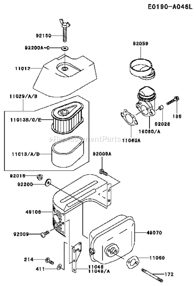 Page A Diagram and Parts List for FC150V GS13 Kawasaki Engine