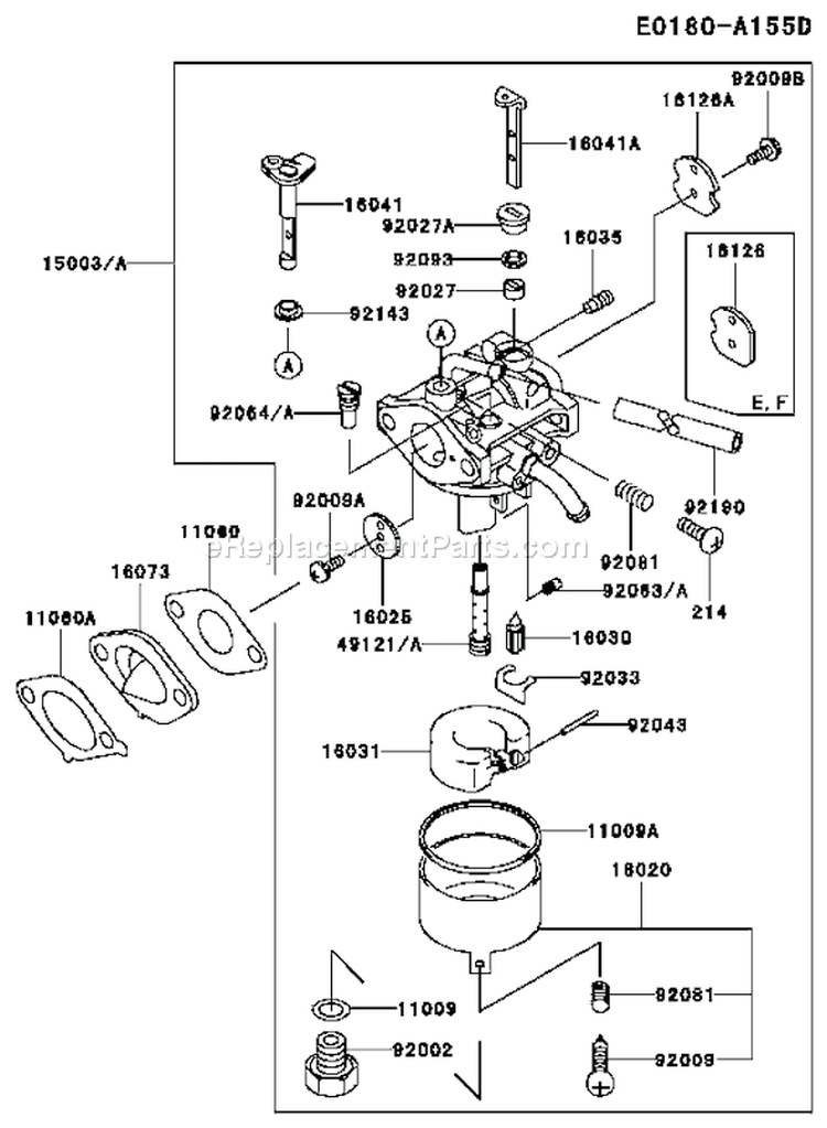 Page C Diagram and Parts List for FC150V GS13 Kawasaki Engine