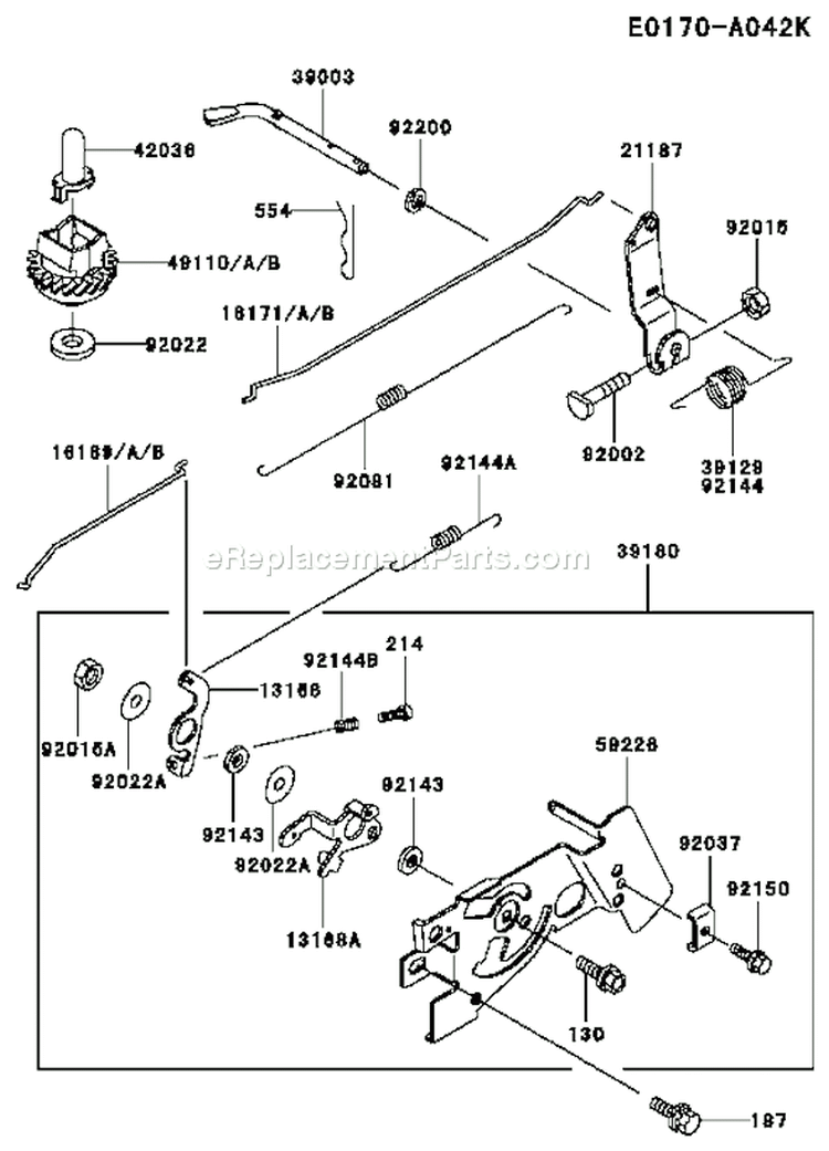 Page D Diagram and Parts List for FC150V GS13 Kawasaki Engine