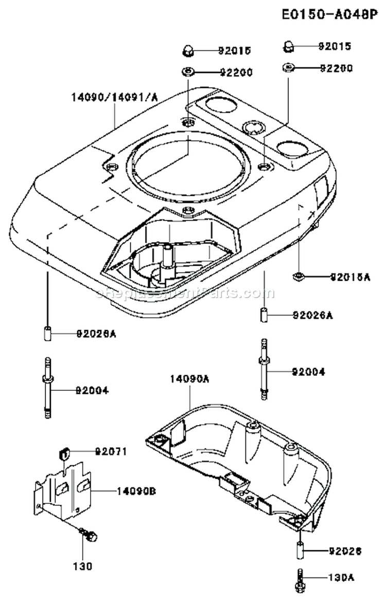 Page D Diagram and Parts List for FC150V GS30 Kawasaki Engine