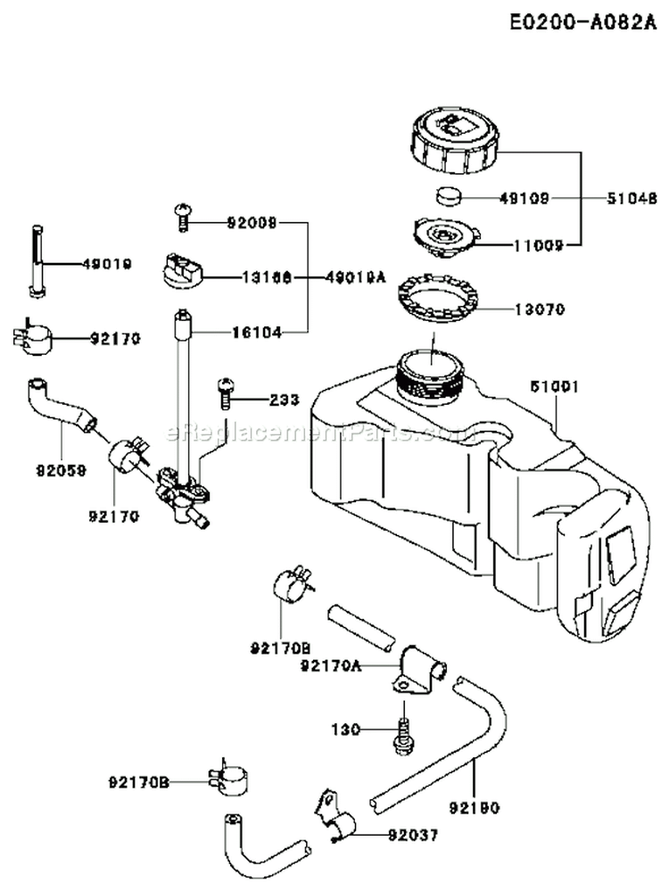 Page H Diagram and Parts List for FC150V ES15 Kawasaki Engine