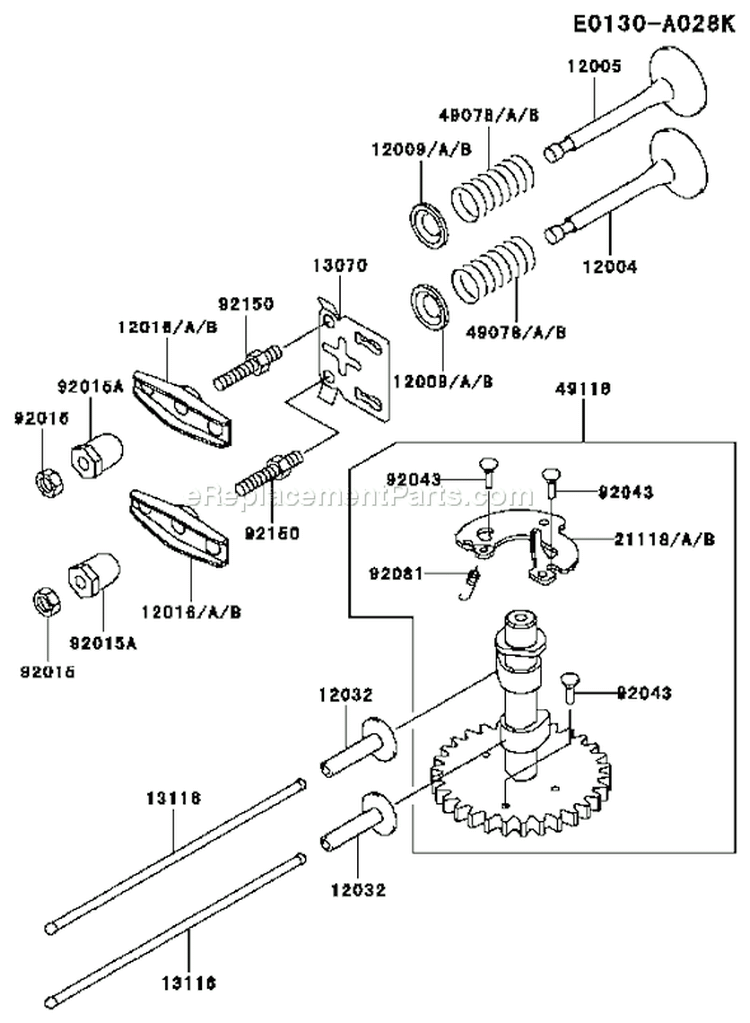 Page L Diagram and Parts List for FC150V HS10 Kawasaki Engine