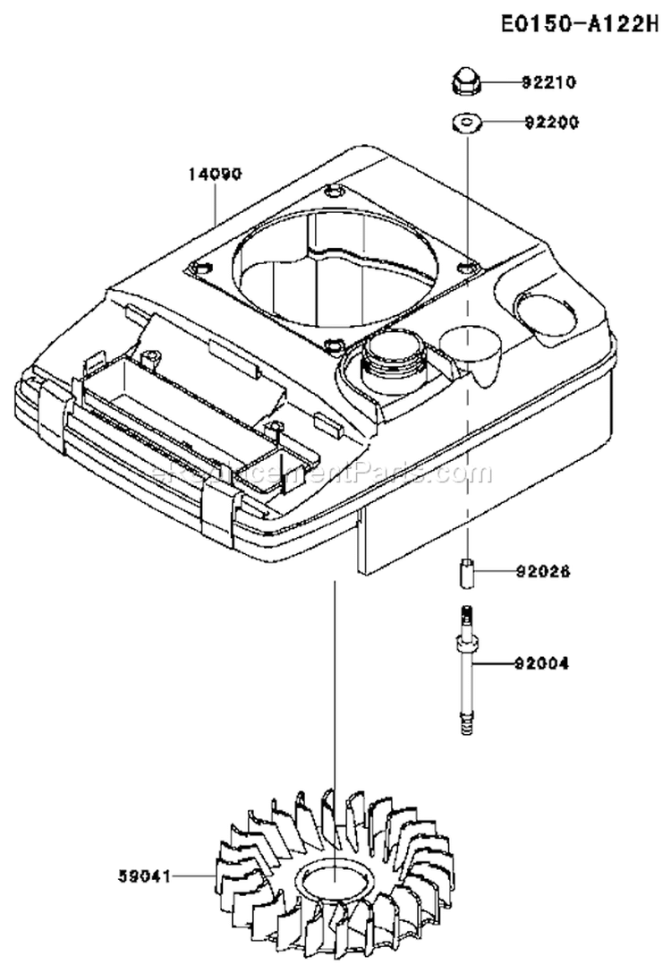 Page D Diagram and Parts List for FC180V AC53 Kawasaki Engine