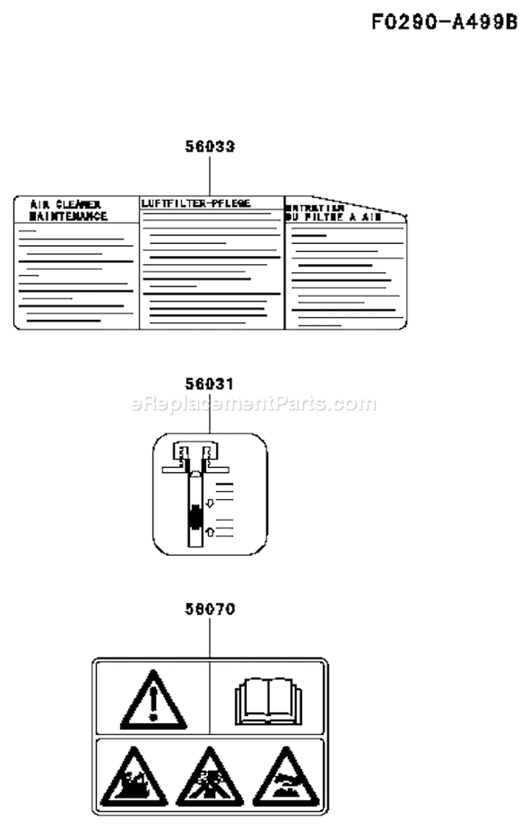 Page H Diagram and Parts List for FC180V BC53 Kawasaki Engine