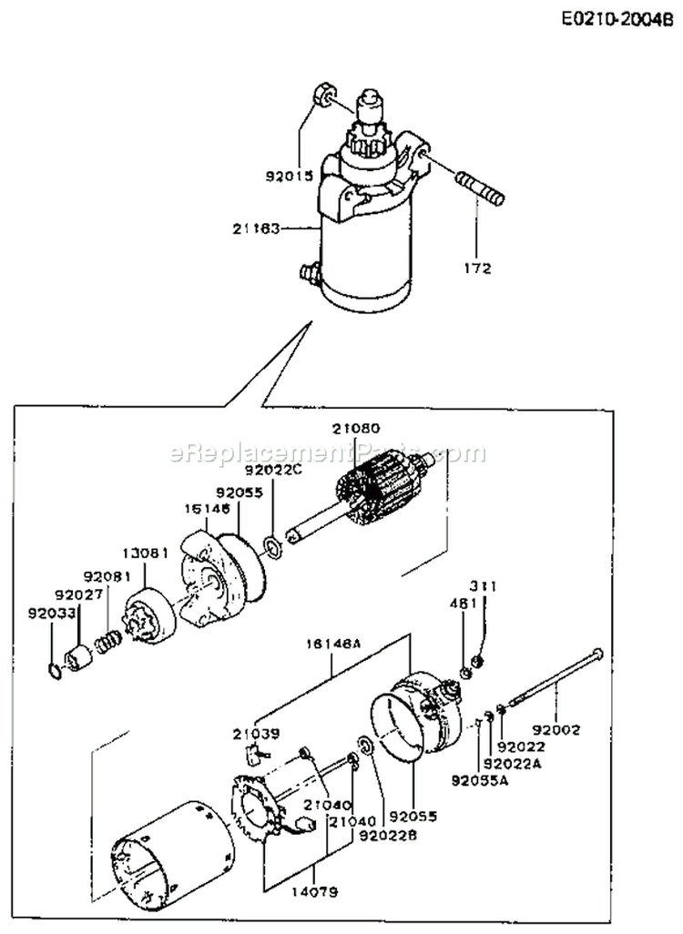 Page L Diagram and Parts List for FC290V AS11 Kawasaki Engine