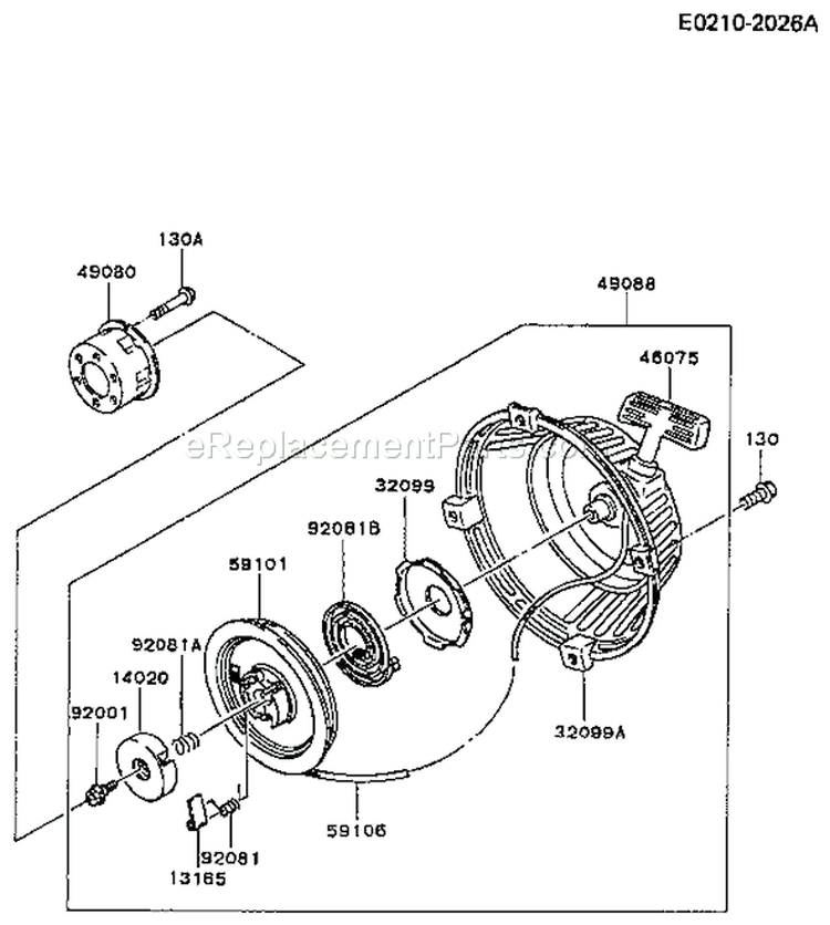 Page K Diagram and Parts List for FC290V AS12 Kawasaki Engine