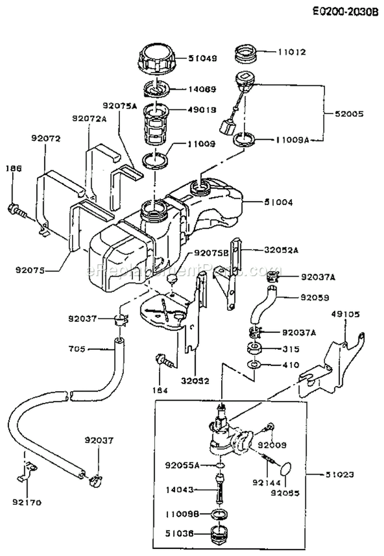 Page G Diagram and Parts List for FC290V AS12 Kawasaki Engine