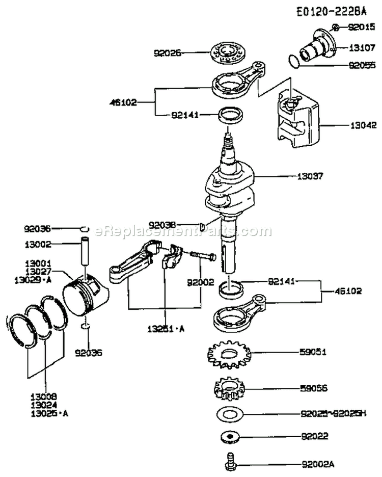 Page J Diagram and Parts List for FC290V AS13 Kawasaki Engine