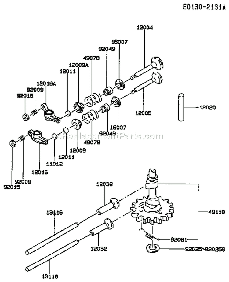 Page L Diagram and Parts List for FC290V AS13 Kawasaki Engine