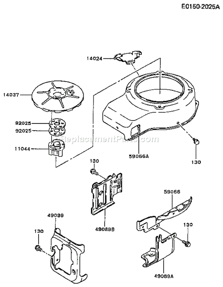 Page D Diagram and Parts List for FC290V AS13 Kawasaki Engine