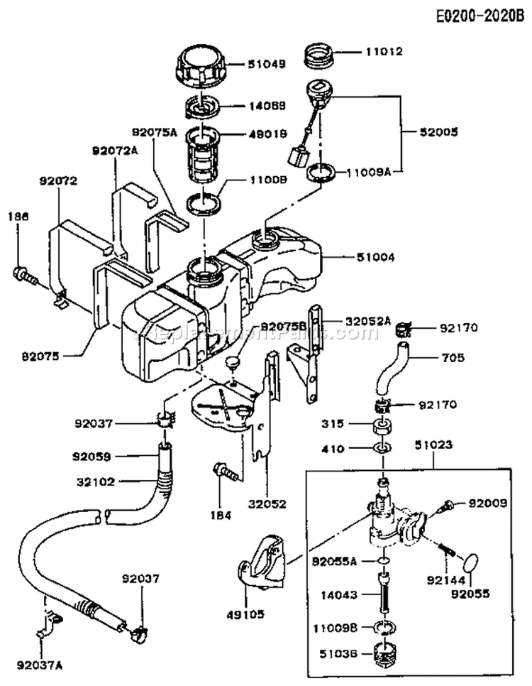 Page G Diagram and Parts List for FC290V AS13 Kawasaki Engine