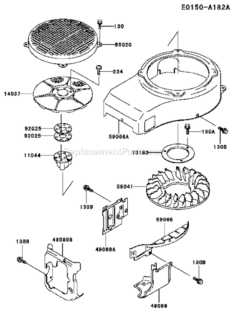 Page D Diagram and Parts List for FC290V AS17 Kawasaki Engine
