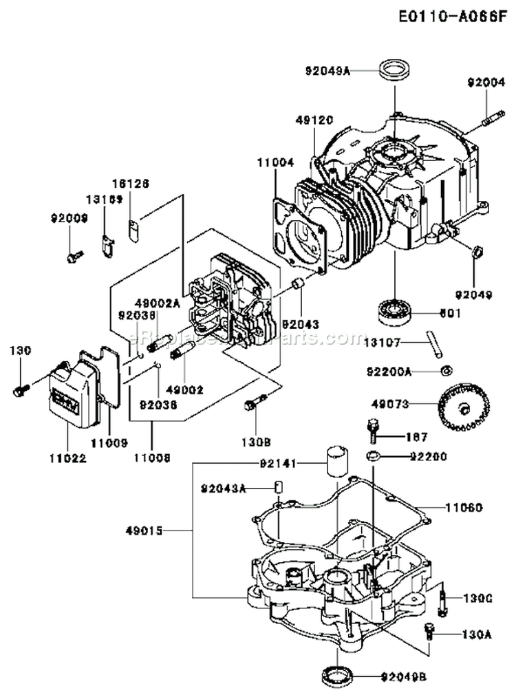 Page E Diagram and Parts List for FC290V AS17 Kawasaki Engine