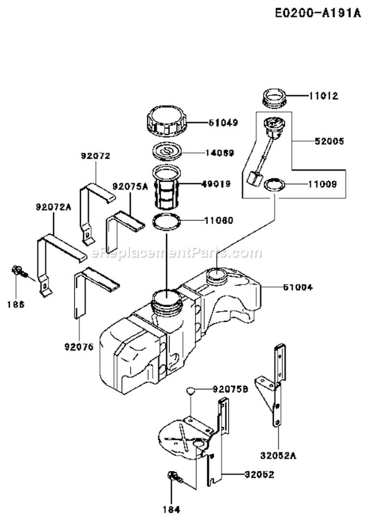 Page G Diagram and Parts List for FC290V AS17 Kawasaki Engine