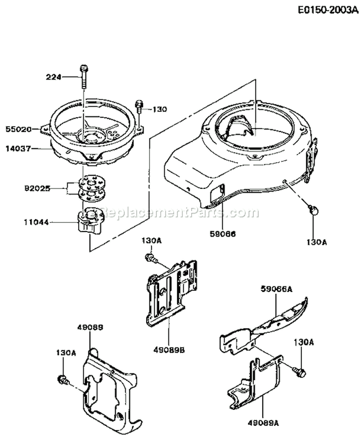 Page D Diagram and Parts List for FC290V BS05 Kawasaki Engine
