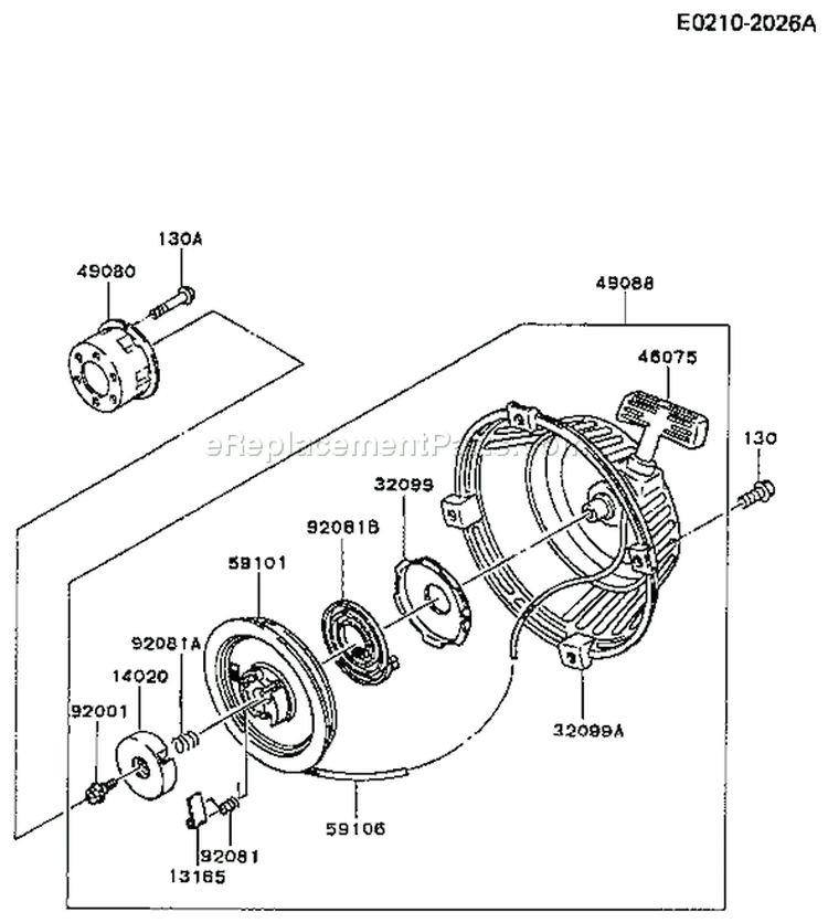 Page K Diagram and Parts List for FC290V AS11 Kawasaki Engine