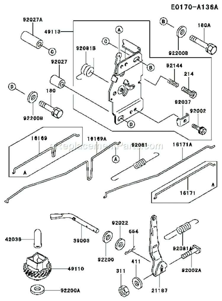 Page C Diagram and Parts List for FC290V AS15 Kawasaki Engine