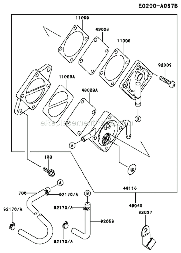 Page G Diagram and Parts List for FC290V AS15 Kawasaki Engine