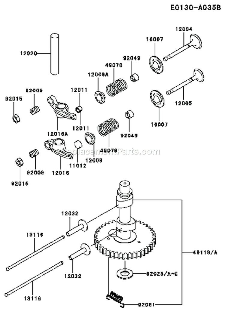 Page L Diagram and Parts List for FC290V ES15 Kawasaki Engine