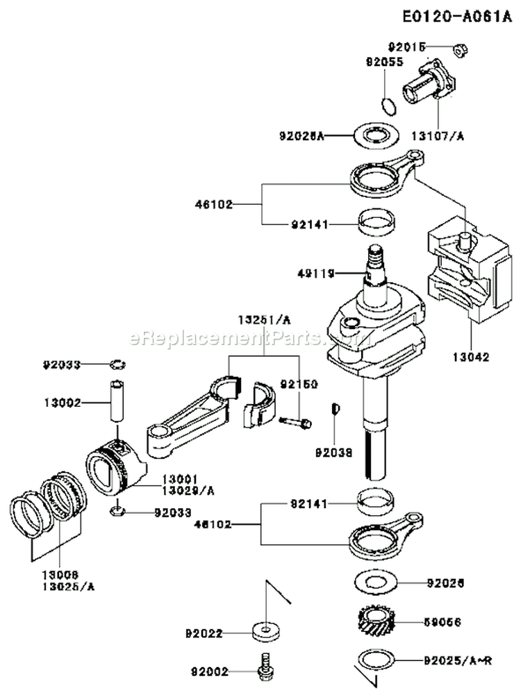 Page J Diagram and Parts List for FC400V AS00 Kawasaki Engine