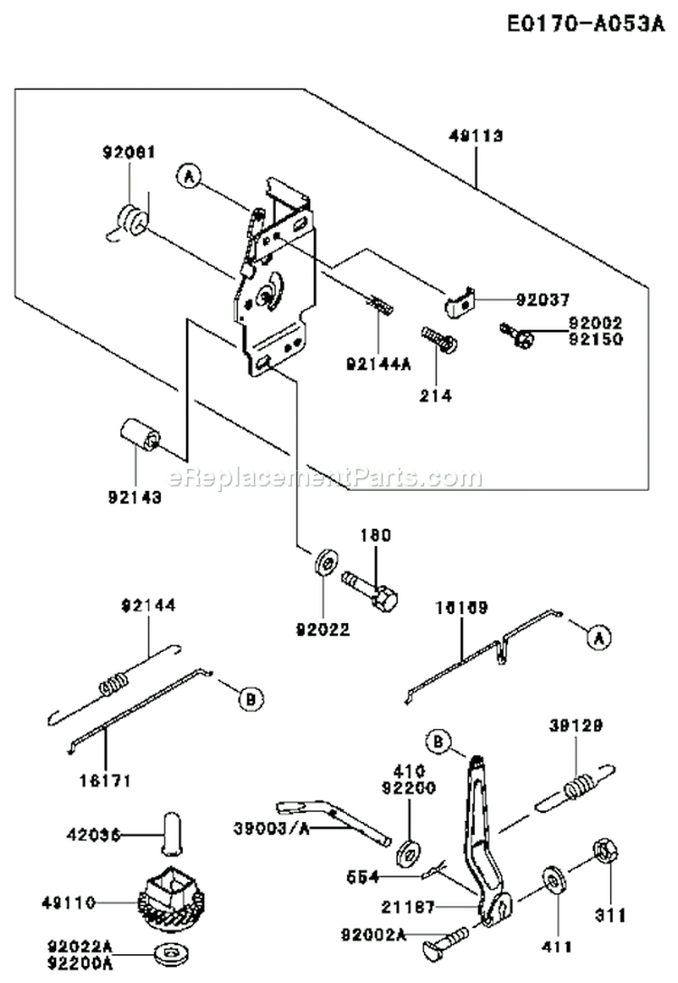 Page C Diagram and Parts List for FC400V AS00 Kawasaki Engine