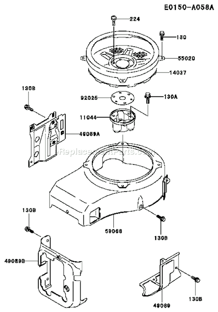 Page D Diagram and Parts List for FC400V AS00 Kawasaki Engine