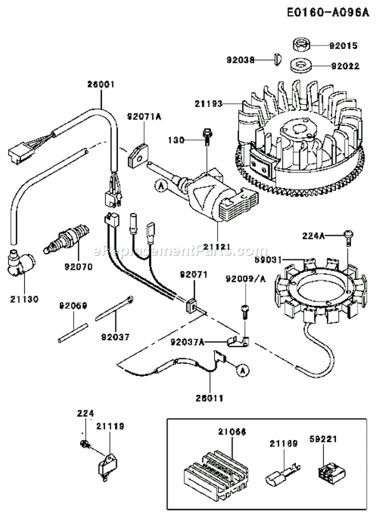 Page F Diagram and Parts List for FC400V AS00 Kawasaki Engine