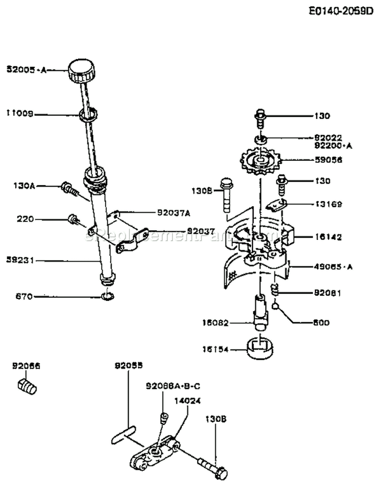Page H Diagram and Parts List for FC400V AS01 Kawasaki Engine