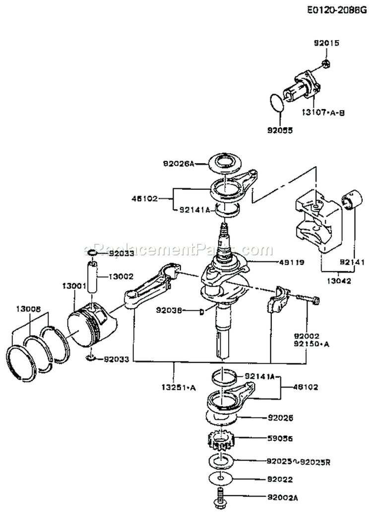 Page I Diagram and Parts List for FC400V AS01 Kawasaki Engine