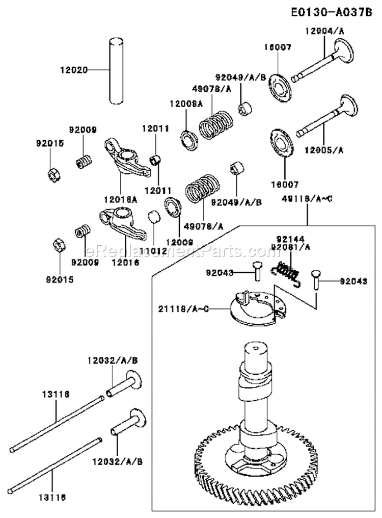 Page L Diagram and Parts List for FC400V AS02 Kawasaki Engine