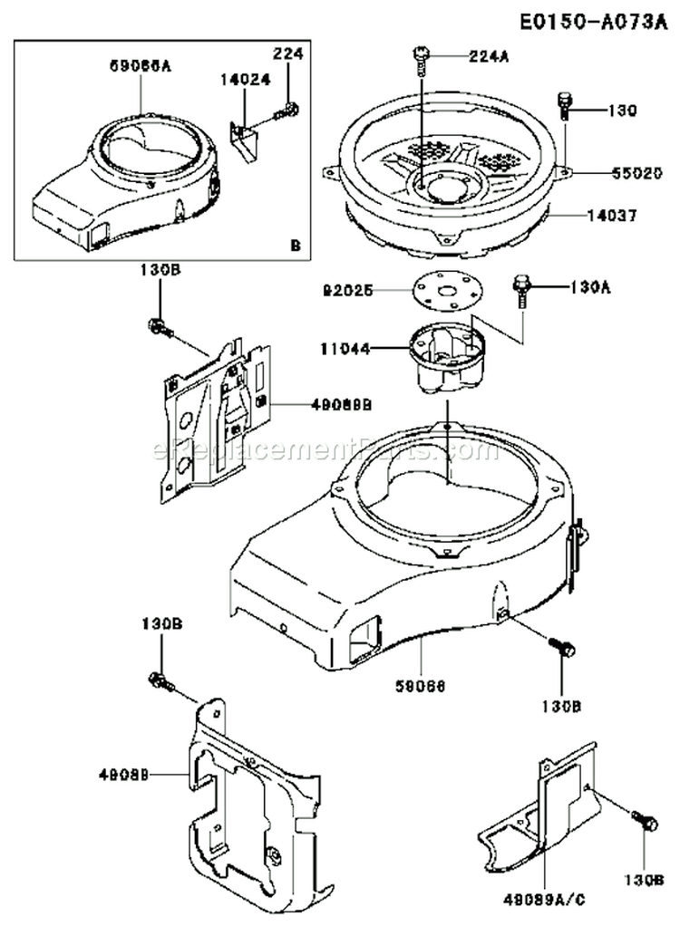 Page D Diagram and Parts List for FC400V AS02 Kawasaki Engine