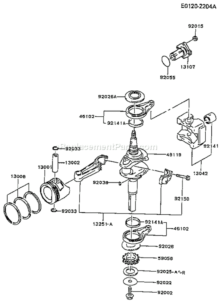 Page J Diagram and Parts List for FC400V AS03 Kawasaki Engine