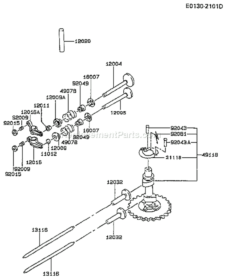 Page L Diagram and Parts List for FC400V AS03 Kawasaki Engine